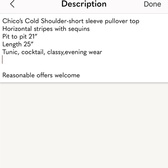 Chico’s Gold Glitter Horizontal Stripe Top - Picture 6 of 7